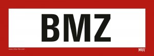 Aufkleber BMZ Brandmeldezentrale selbstklebende Folie nach DIN 14406 297x105mm